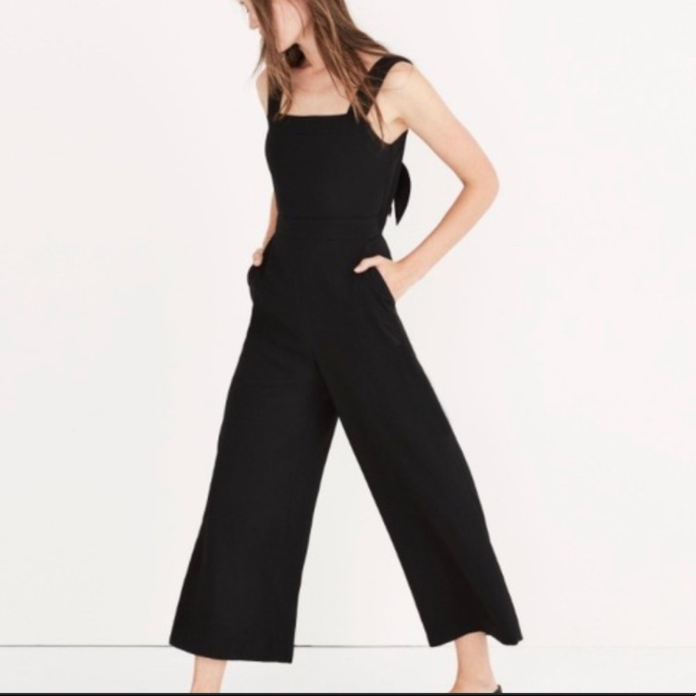 Madewell Apron Wide Leg Jumpsuit Black Size 2